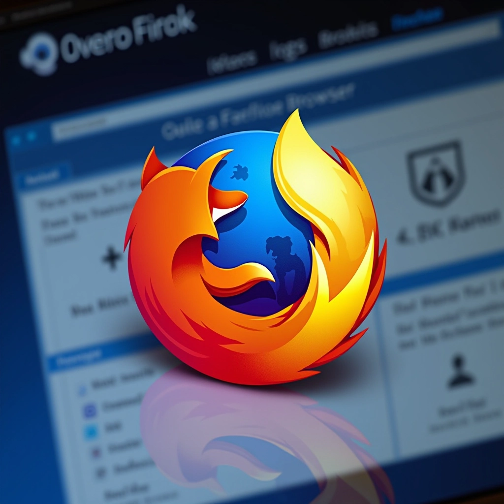 Logótipo do navegador Mozilla Firefox com interface